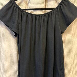 Black Off the Shoulder Summer Blouse